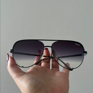 Quay Black Aviator Sunglasses